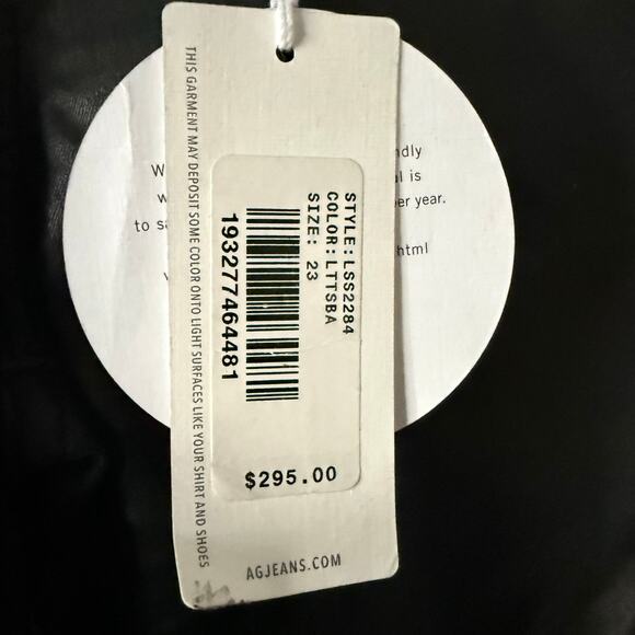 AG Adriano Goldschmied Quinne High Rise Faux Leather Black Jeans NWT Size 23 - Picture 8 of 9